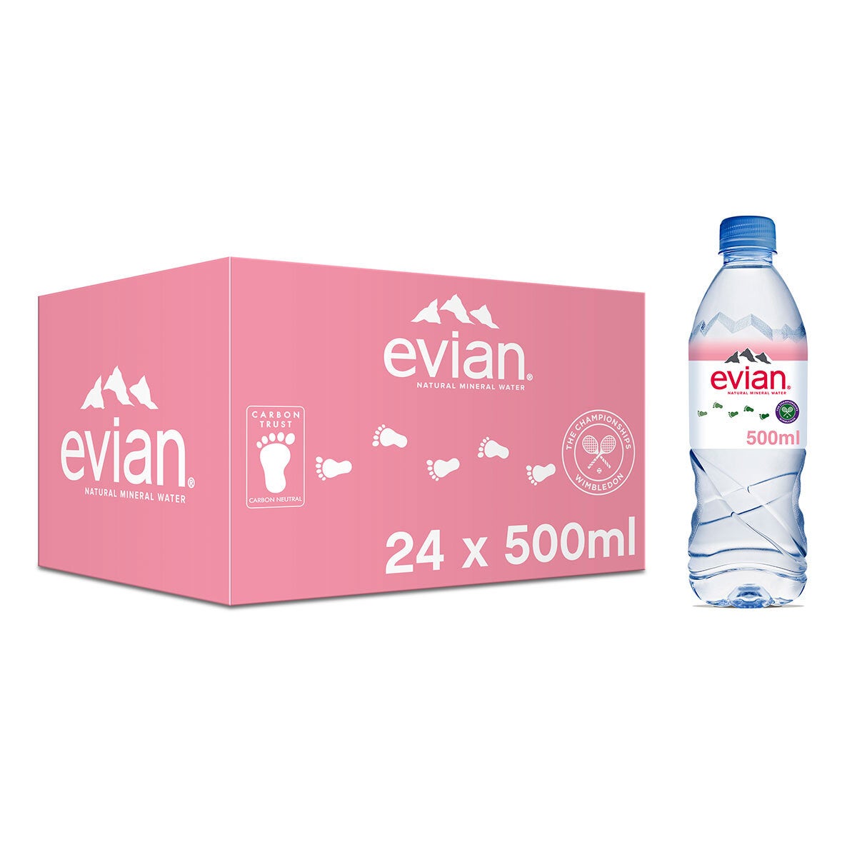 Evian Still Natural Mineral Water 24x 500ml