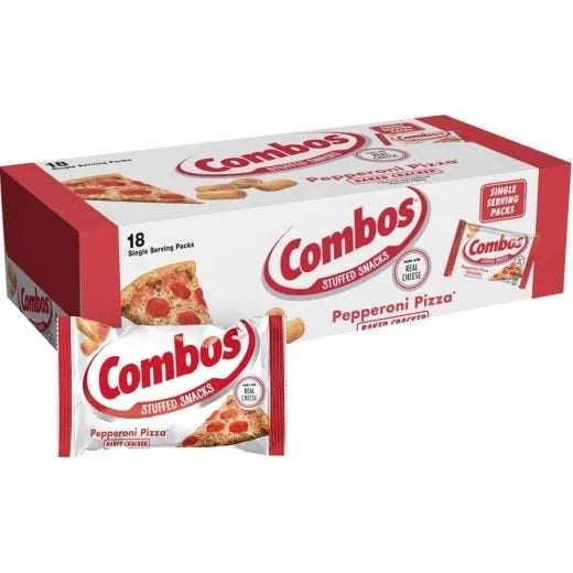 Combos Stuffed Snacks Pepperoni Pizza Baked Cracker 18 x 48.2g (case) - Out of Date