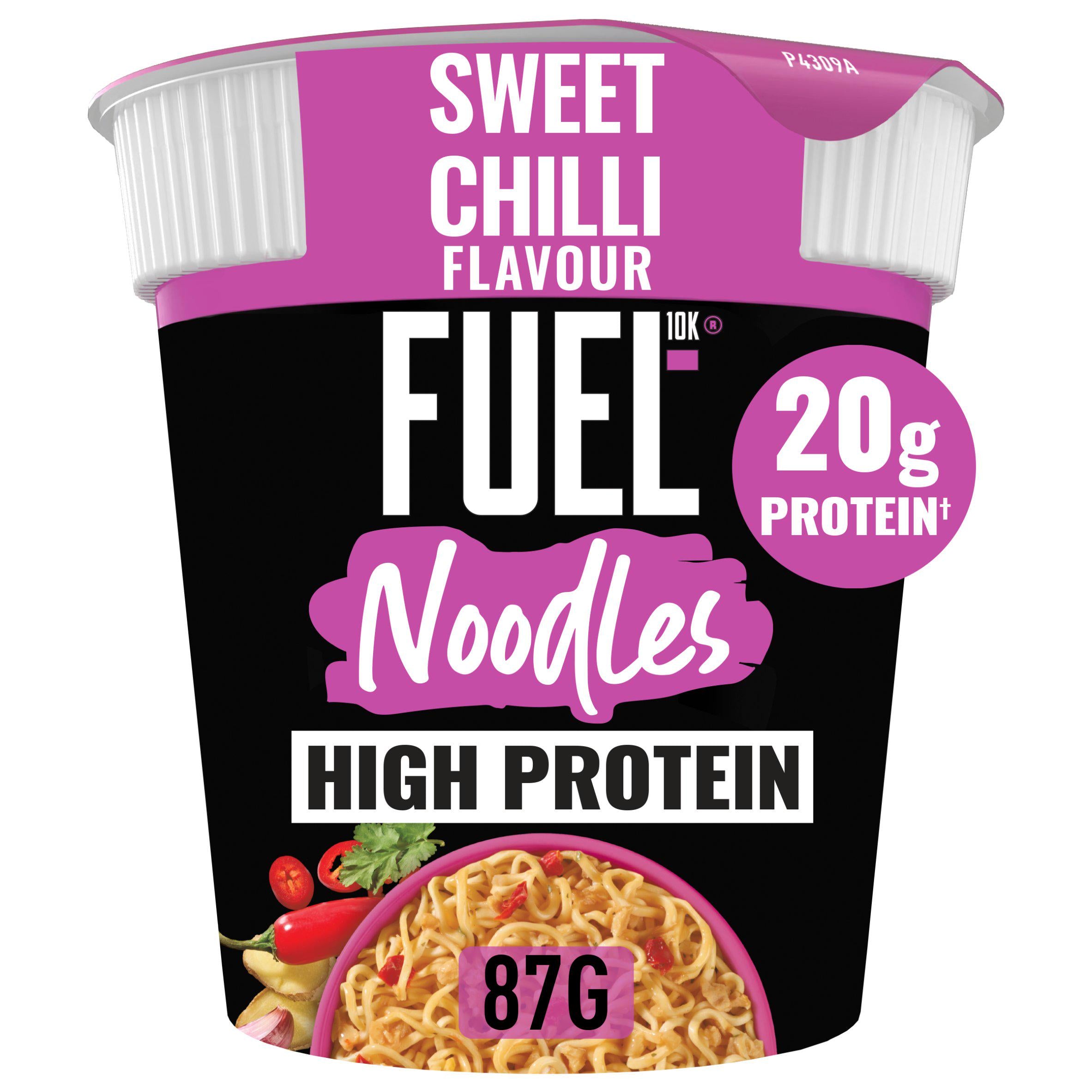 FUEL10K High Protein Sweet Chilli Instant Noodles Snack Pot 8 x 87g (case) - Short Dated
