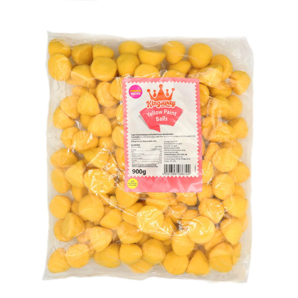 Kingsway Yellow Paint Balls 900g - Out of Date
