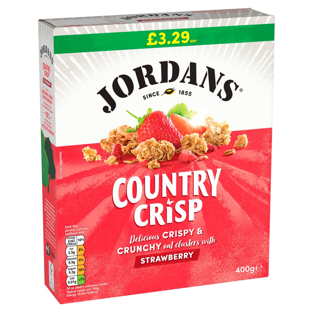 Jordans Country Crisp Strawberry 400g - Out of Date