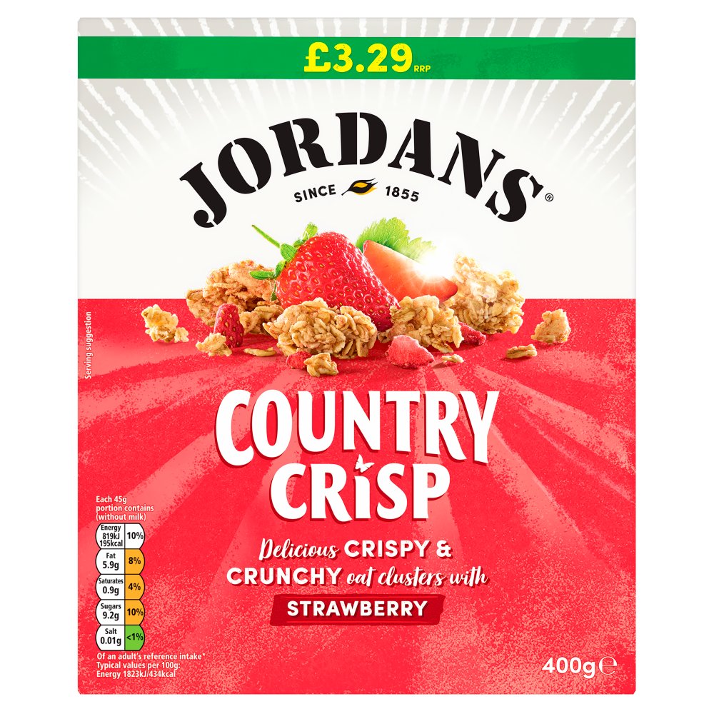 Jordans Country Crisp Strawberry 400g - Out of Date