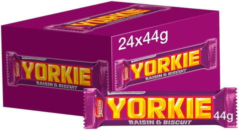 Nestle Yorkie Raisin & Biscuit Chocolate Bar 24 x 44g - Out of Date