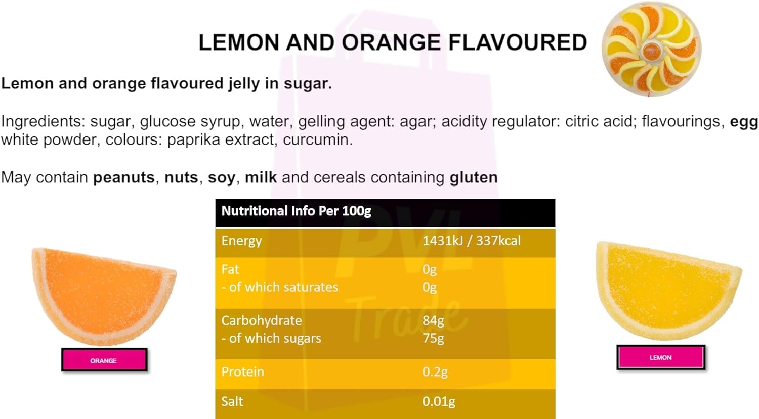 SunVale Orange & Lemon Jelly Slices 200g - Out of Date