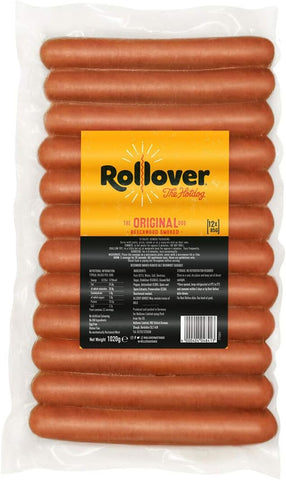 Rollover The Original Dog Beechwood Smoke Hotdogs 12 x 85g - Short Dated