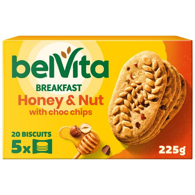 Belvita Honey & Nut with Choc Chips (5 x 45g) 225g - Out of Date