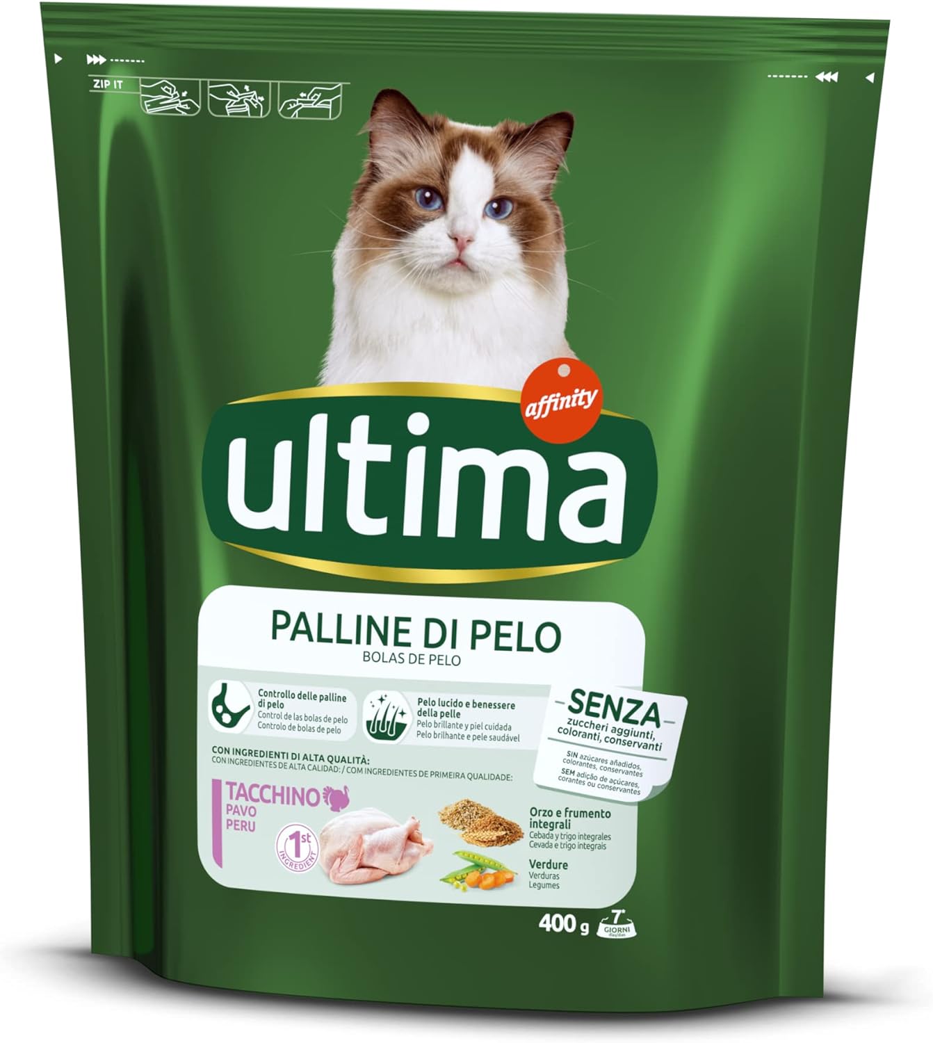 Ultima Cat Food to Prevent Hairballs Chicken 400g - Out of Date