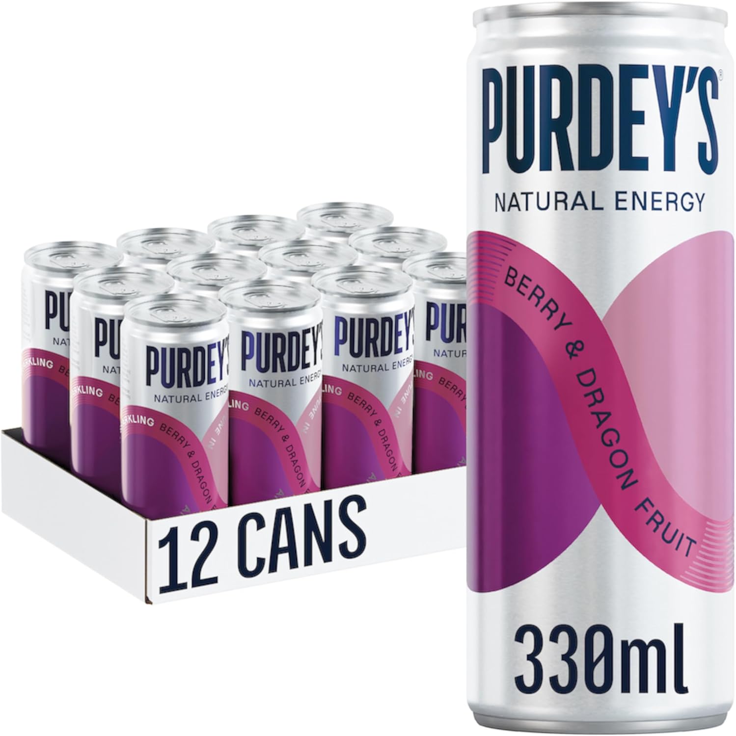 Purdeys Berry & Dragon fruit Energy Drink 12 x 330ml - Short Dated