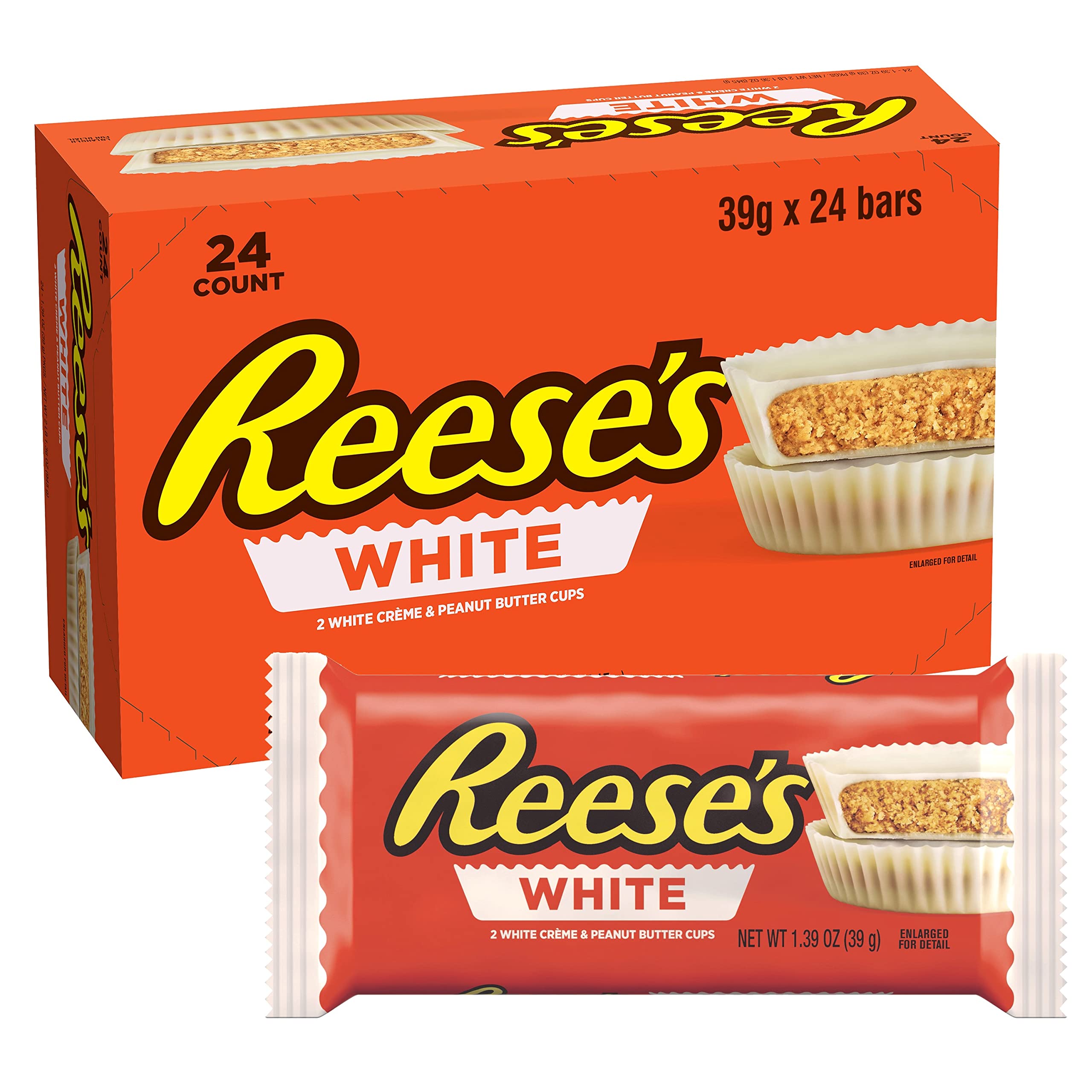 Reese's White Peanut Butter Cup 24 x 39g (case) - Out of Date