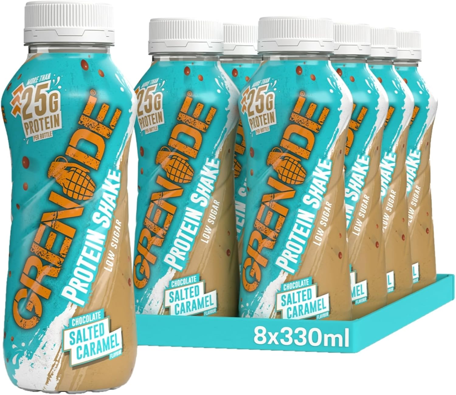 Grenade Salted Caramel Low Sugar Protein Shake 8 x 330ml - Short Dated