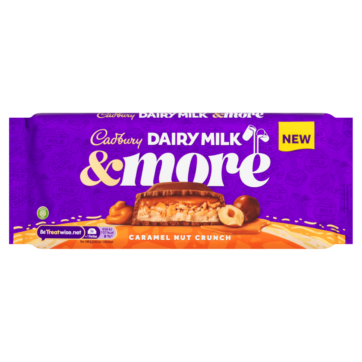 Cadbury Dairy Milk &More Caramel Nut Crunch Chocolate Bar 200g - Out of Date
