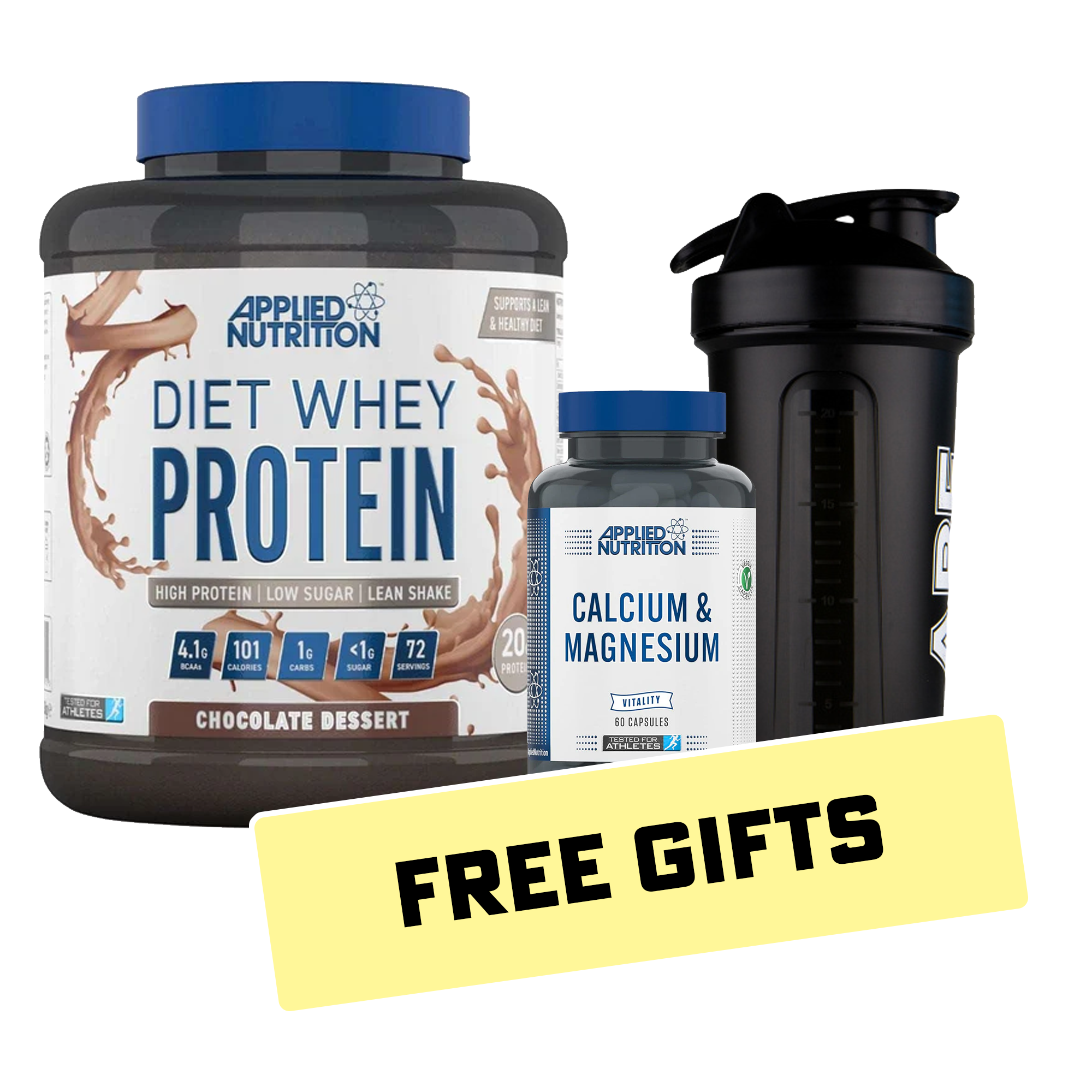 Applied Nutrition Diet Whey 1.8kg + Free Calcium & Magnesium Caps & Shaker* - Special Offer