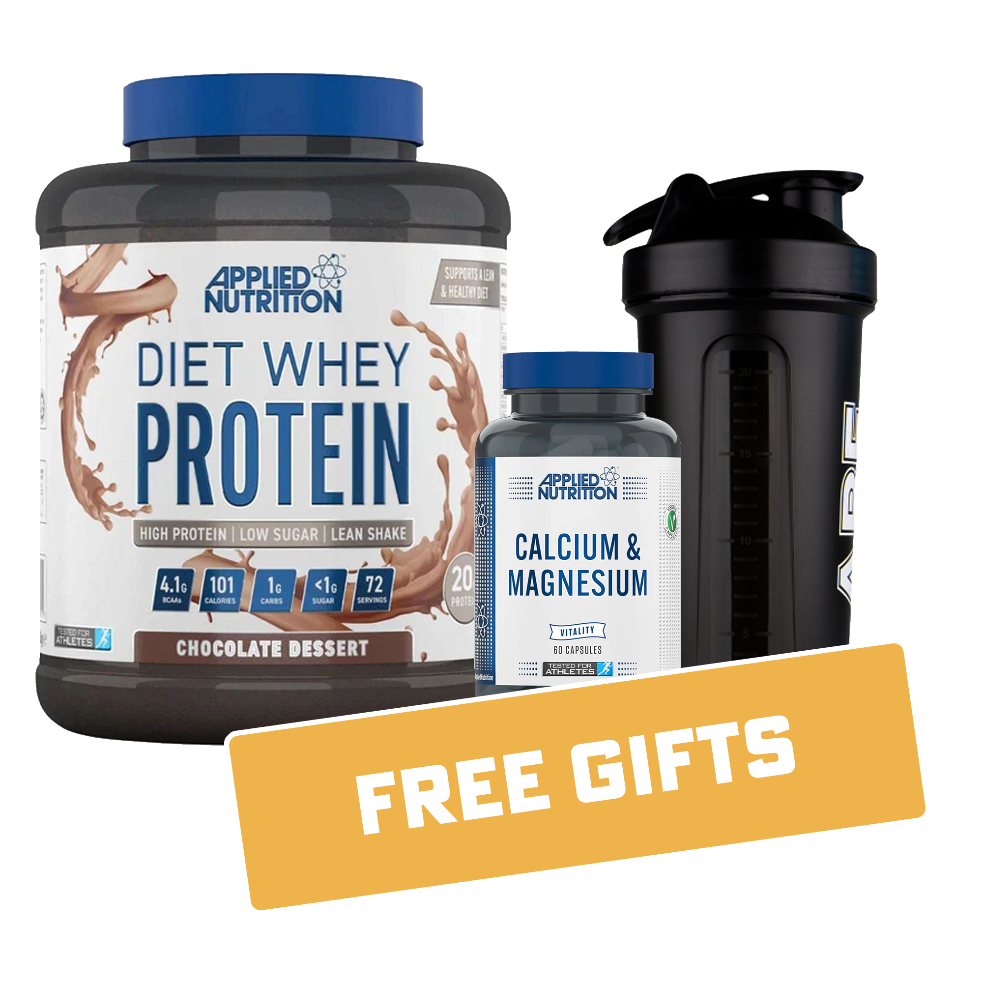 Applied Nutrition Diet Whey 1.8kg + Free Calcium & Magnesium Caps & Shaker* - Special Offer