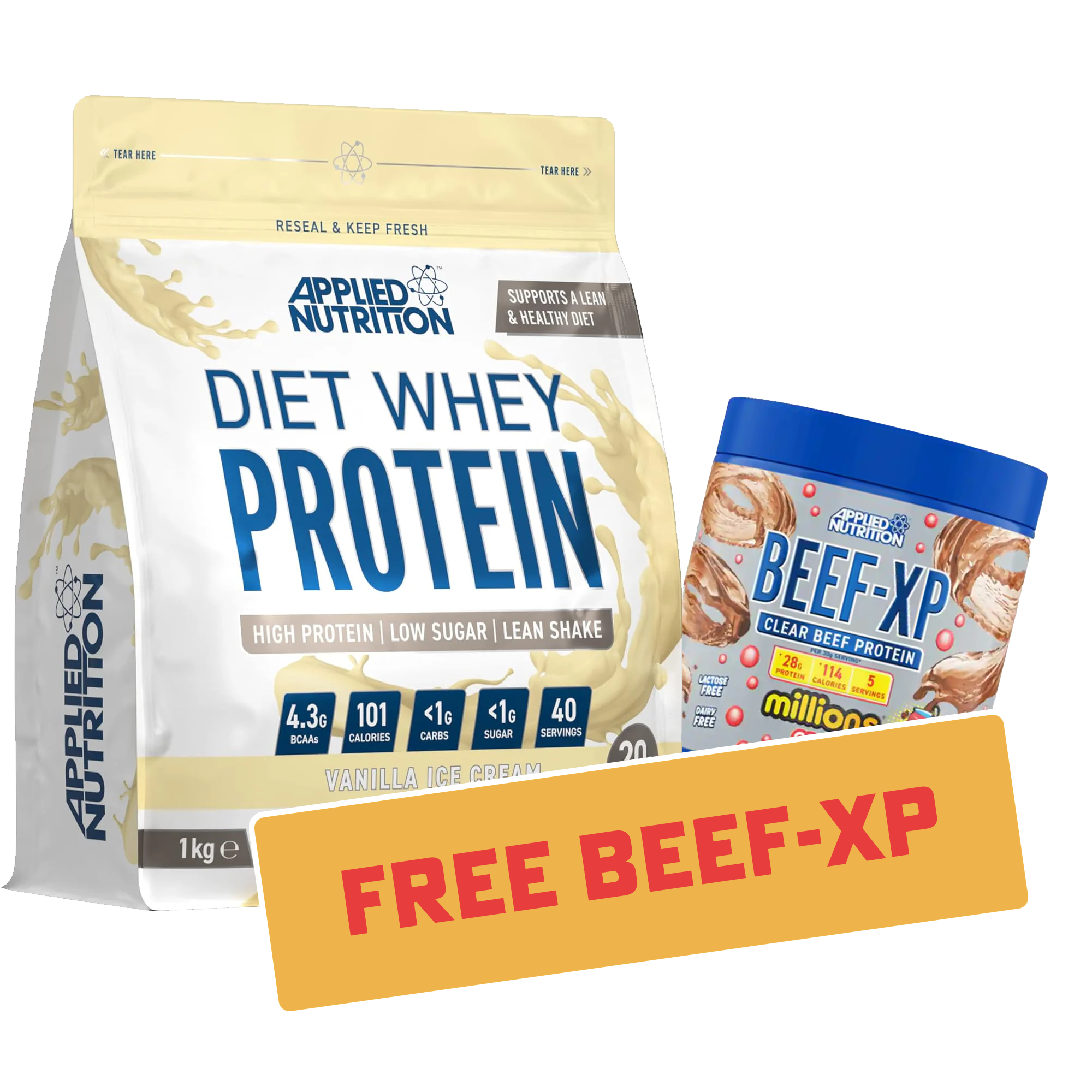 Applied Nutrition Diet Whey 1kg + Free Beef XP 150g* - Special Offer