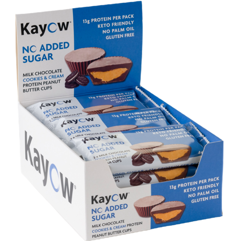 Kayow Nutrition High Protein No Added Sugar Peanut Butter Cups 12 x 44g