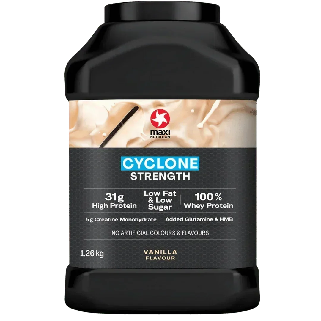 Maxi Nutrition Cyclone Strength Whey Protein Vanilla 1.26kg - Damaged