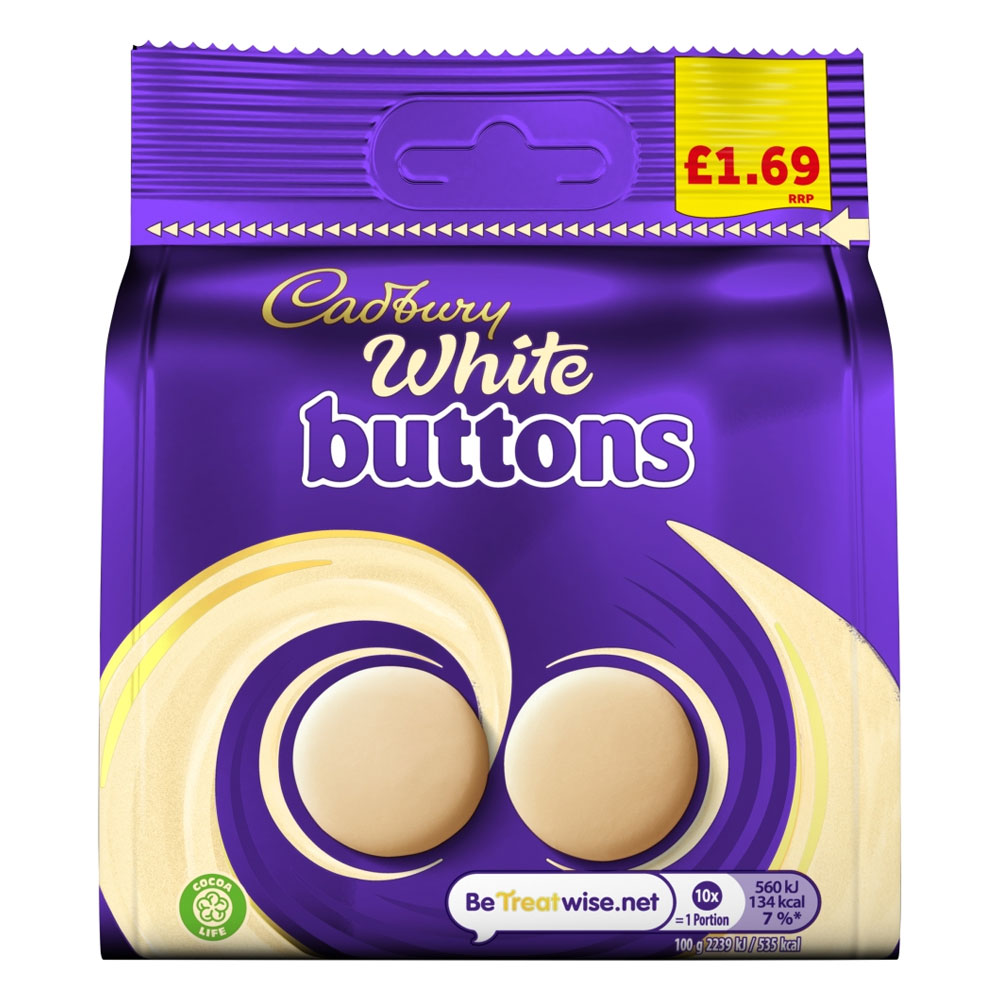 Cadbury White Buttons 85g - Out of Date