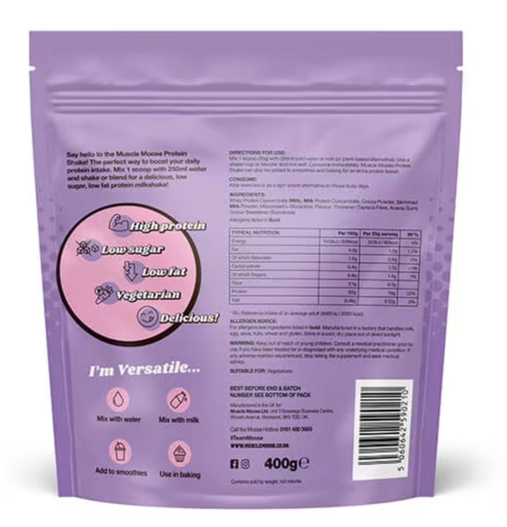 Muscle Moose Protein Shake 400g - Short Dated