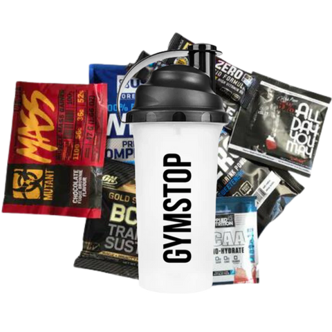 Gymstop Protein Shaker + Random Samples - Limited Offer