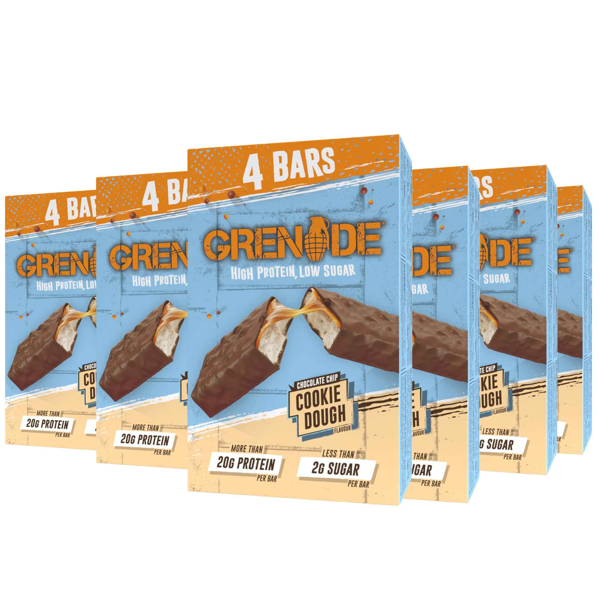 Grenade Chocolate Chip Cookie Dough Protein Bar 24 x 60g - Out of Date
