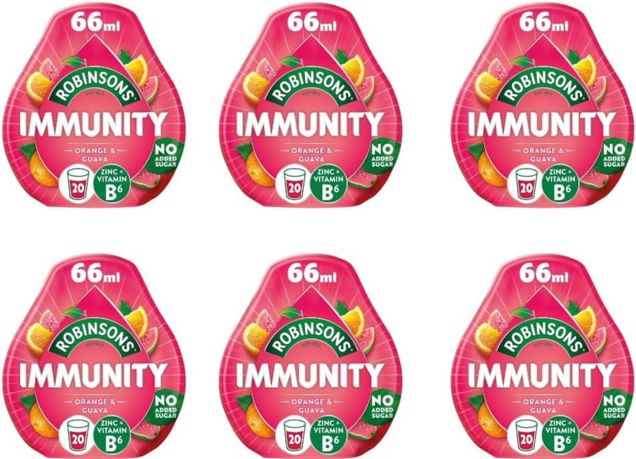 Robinsons Immunity Orange & Guava 6 x 66ml - Out of Date