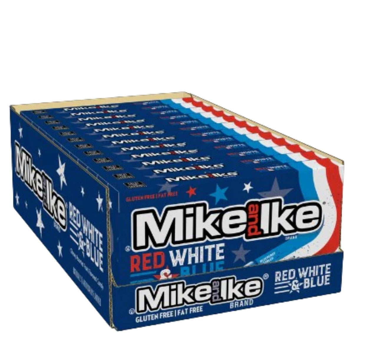 Mike & Ike Red White and Blue 12 x 120g (case) - Out of Date