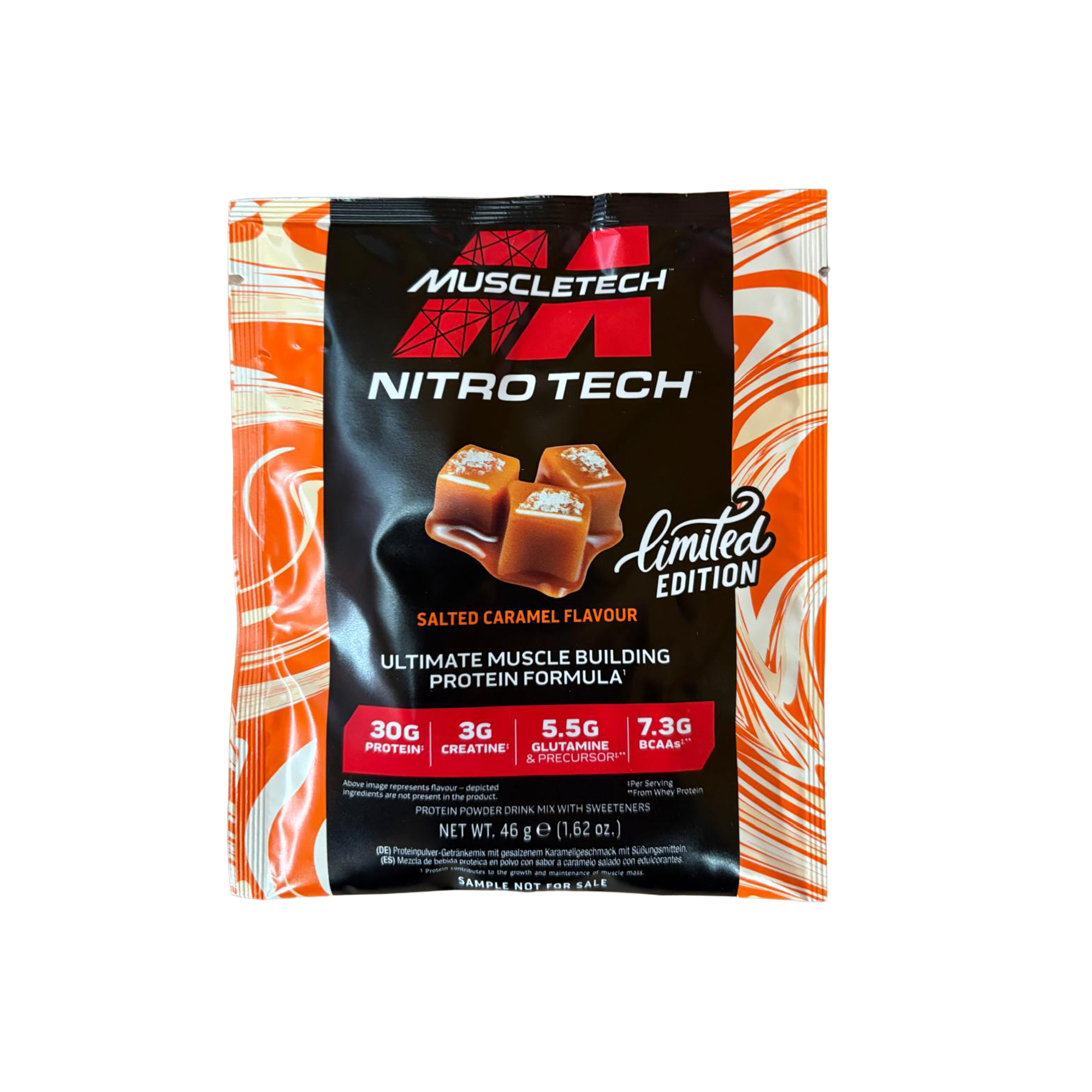MuscleTech Nitro Tech Salted Caramel Sample 10 x 46g (Sample Pack) - Out of Date