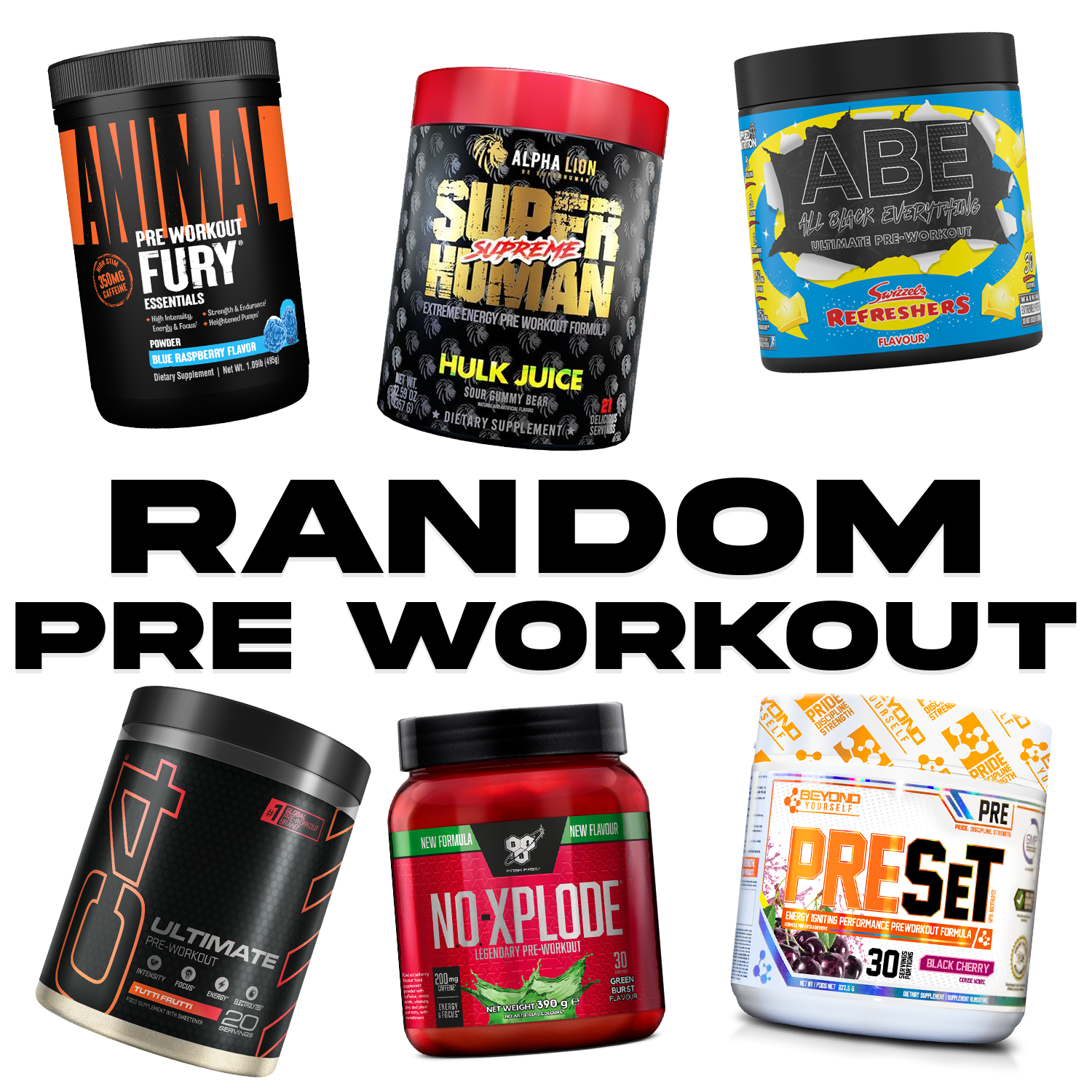 Random Tub of Pre Workout (Full Size Tub)