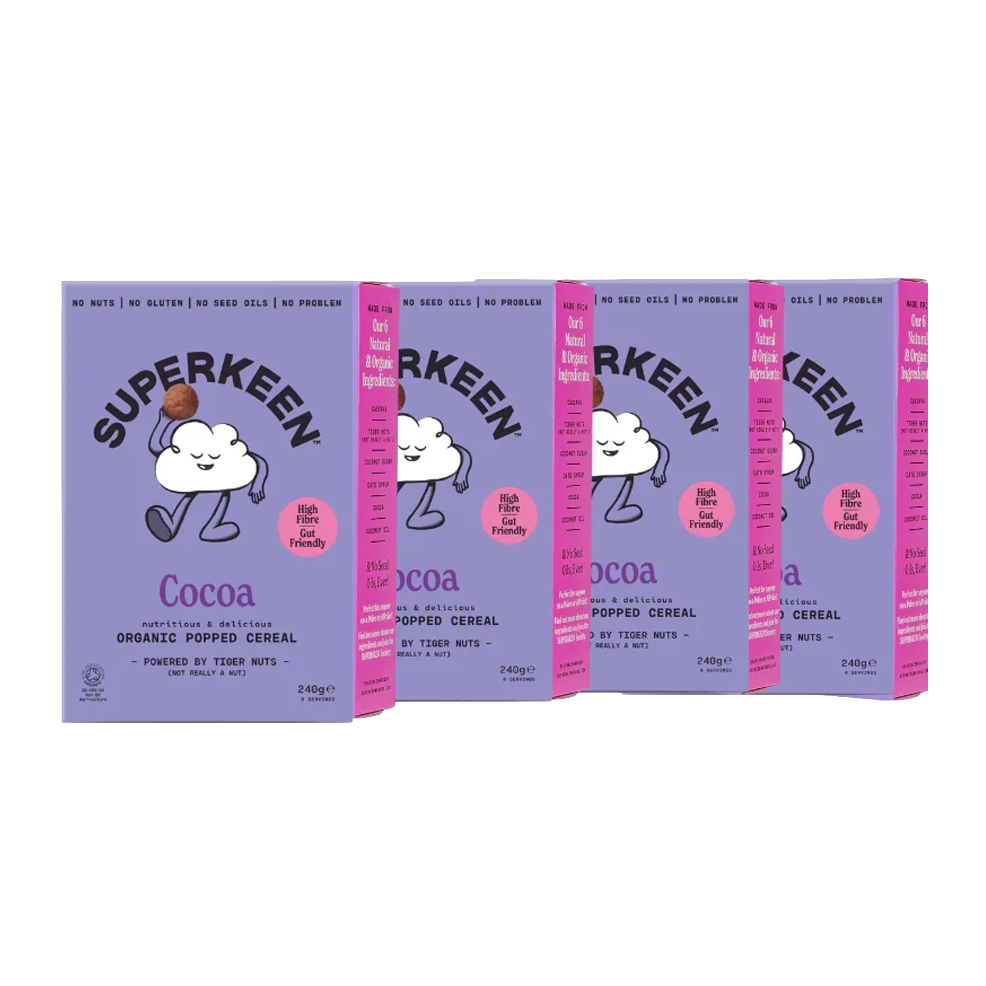 SUPERKEEN Cocoa Orangic Popped Cereal Balls 6 x 240g (case) - Out of Date