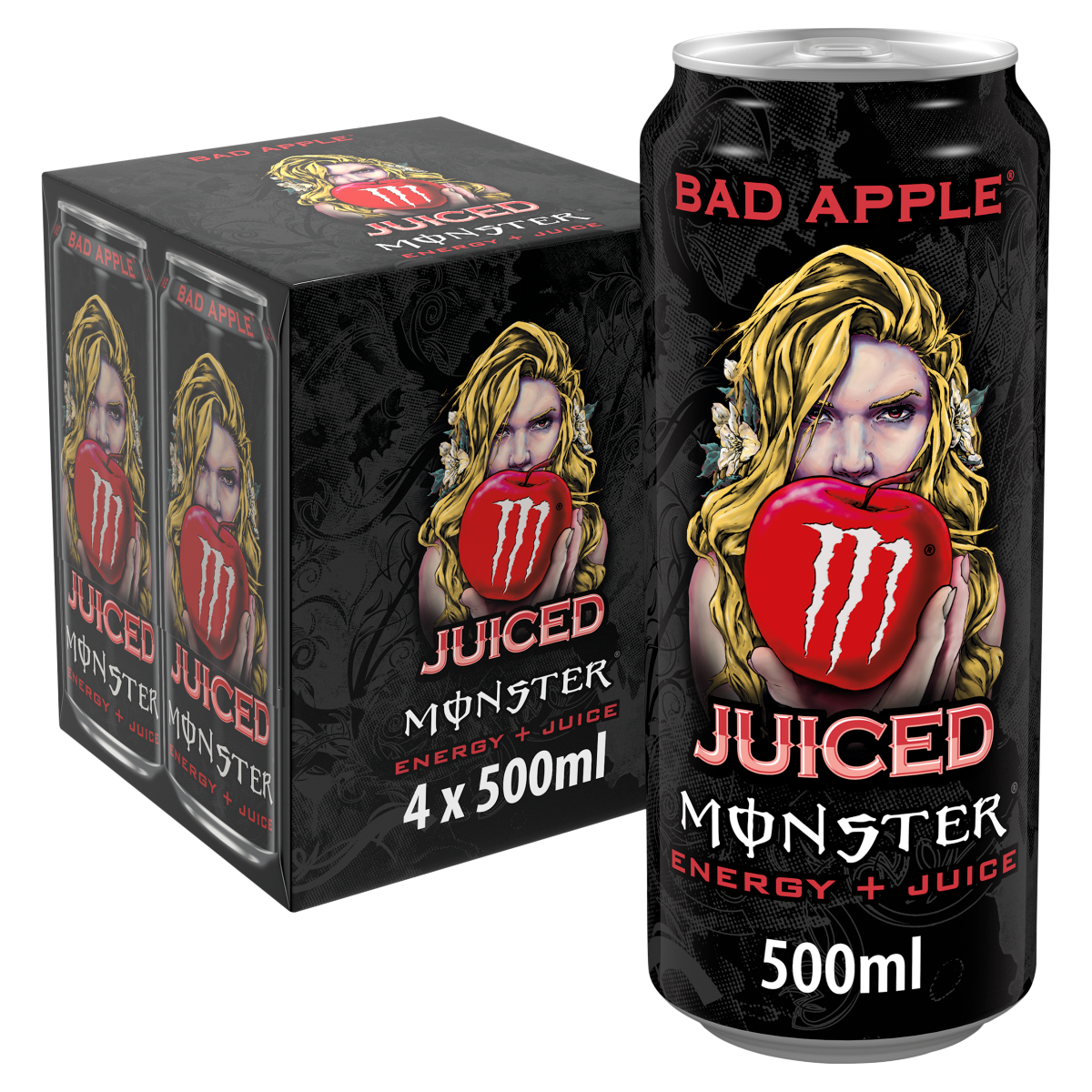 Monster Energy Bad Apple Energy Drink 4 x 500ml