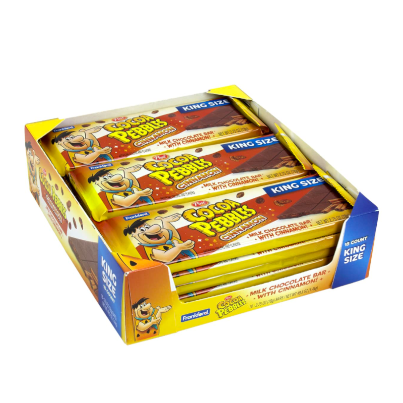 Cocoa Pebbles Chocolate Cinnamon Bar King Size 18 x 78g (case) - Out of Date