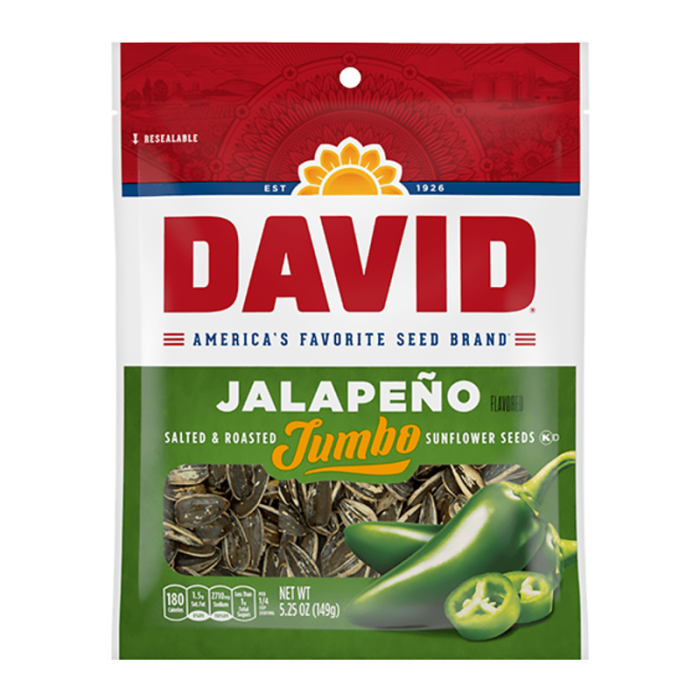 David's Jumbo Jalapeño Sunflower Seeds 149g - Out of Date