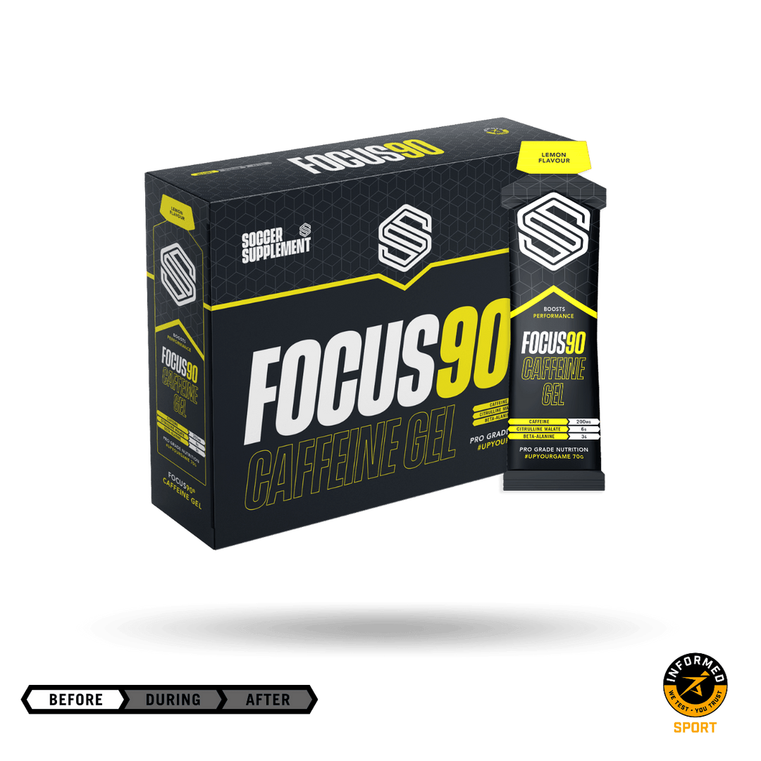Soccer Supplement Lemon Focus90 Caffeine Gel 12 x 70g - Out of Date