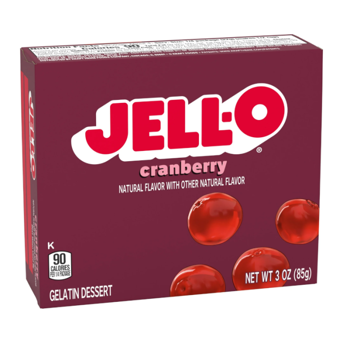 Jell-O Cranberry Gelatin Dessert 85g - Out of Date