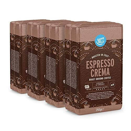 Happy Belly Ground Coffee Espresso Crema 4 x 250g (case) - Out of Date