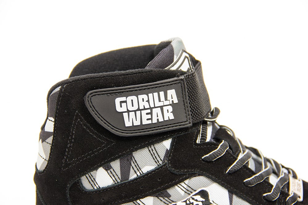 Gorilla Wear Black/Grey Camo Perry High Tops Pro Training Shoes