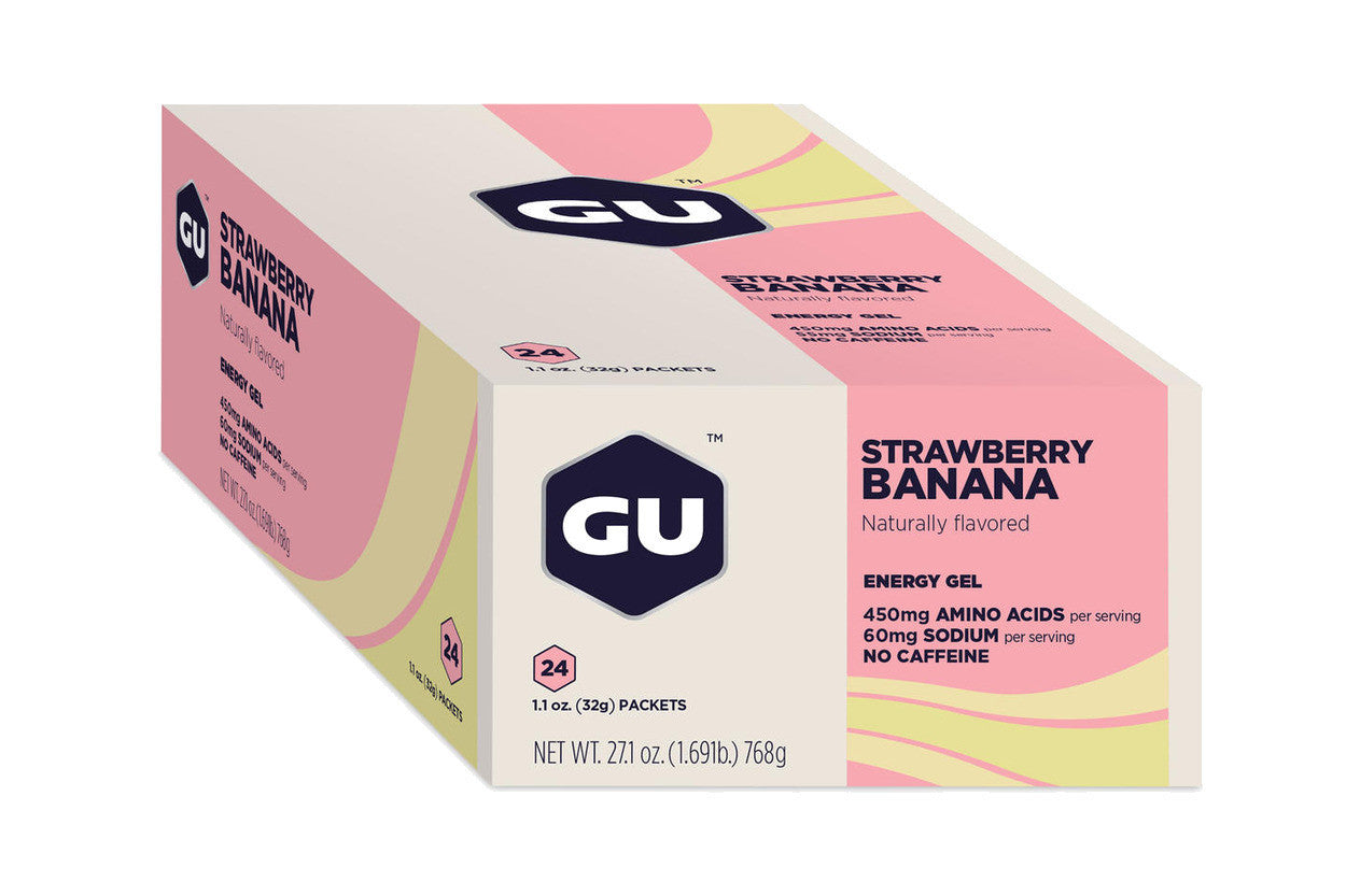 GU Strawberry Banana Energy Gel 24 x 32g - Out of Date