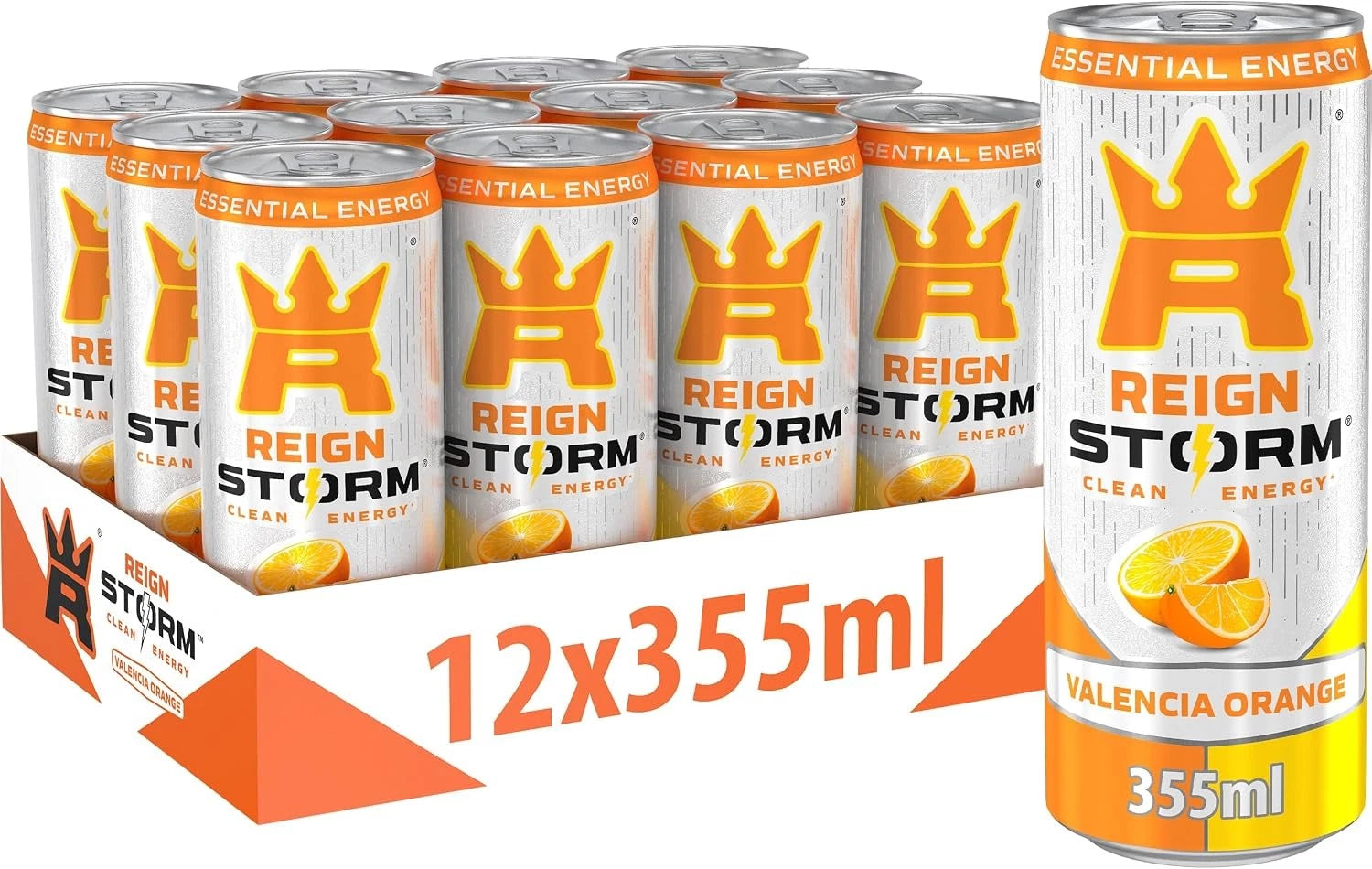REIGN Storm Valencia Orange Zero Energy Drink 12 x 355ml - Short Dated