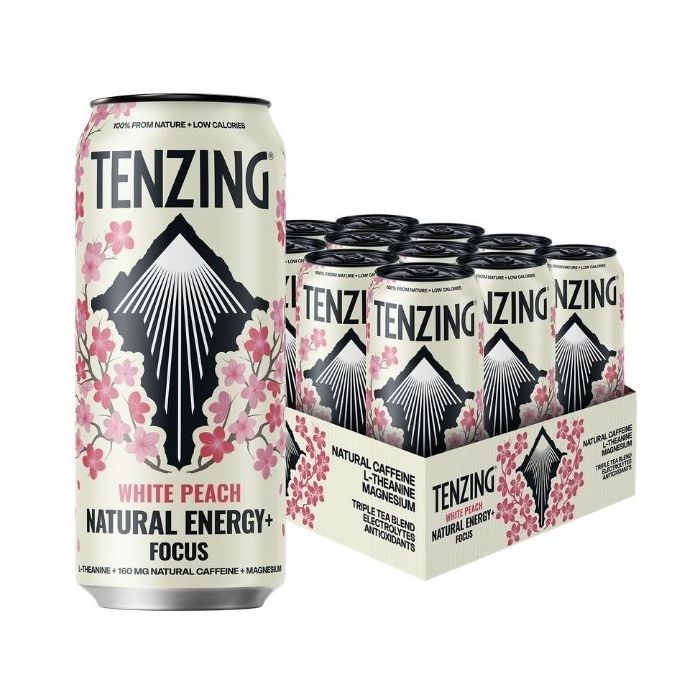 TENZING Natural Energy+ Focus White Peach 12 x 500ml