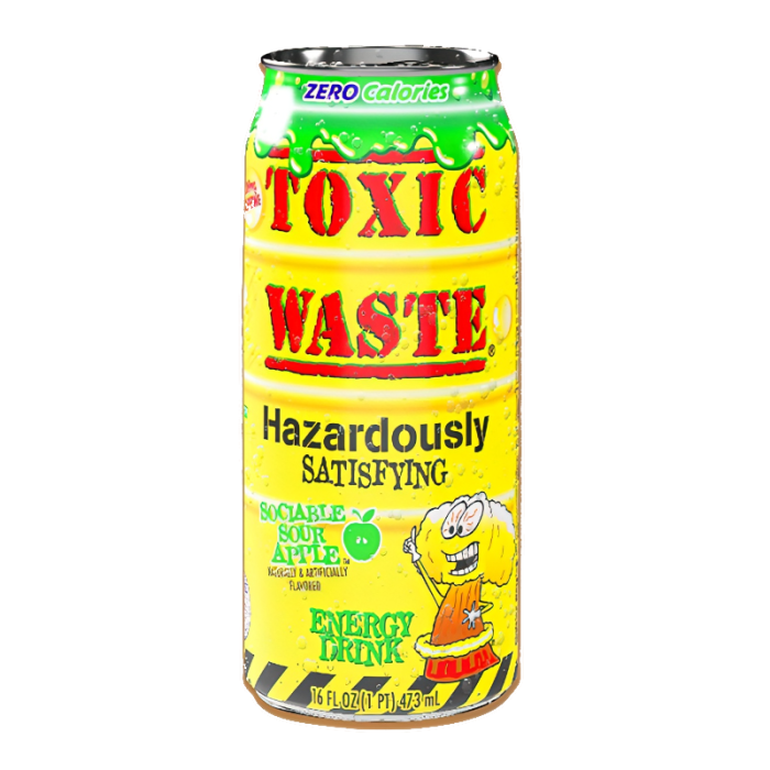 Toxic Waste Sociable Sour Apple Energy Drink 12 x 473ml (case) - Out of Date