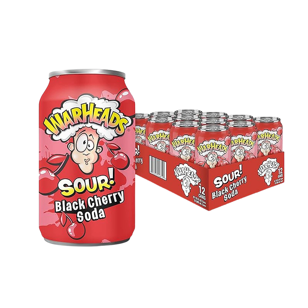 Warheads Sour Black Cherry Soda 12 x 330ml - Out of Date