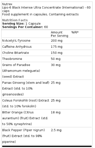 Nutrex Lipo-6 Black Intense Ultra Concentrate 60 Caps