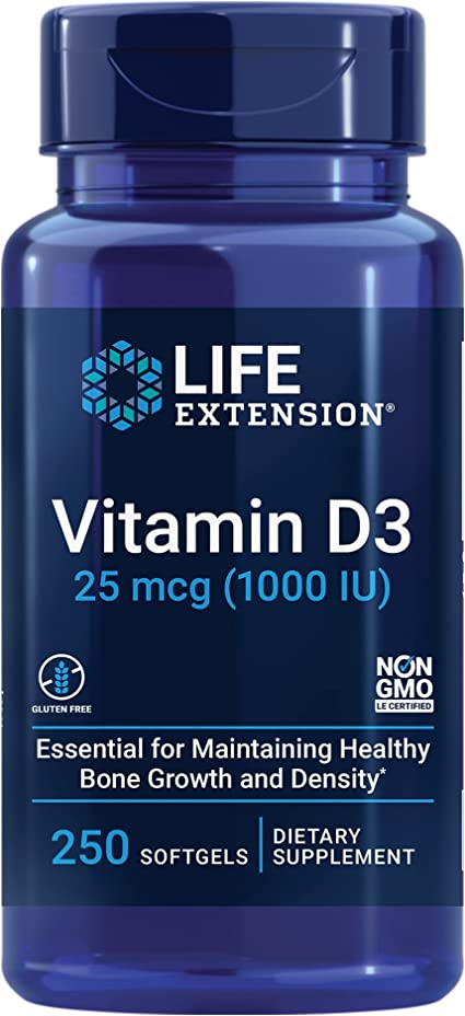 Life Extension Vitamin D3 1000IU 250 Softgels - Out of Date