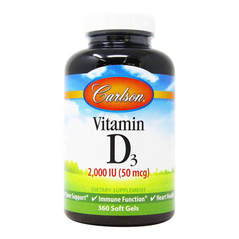 Carlson Labs Vitamin D3 2000 IU 360 Softgels