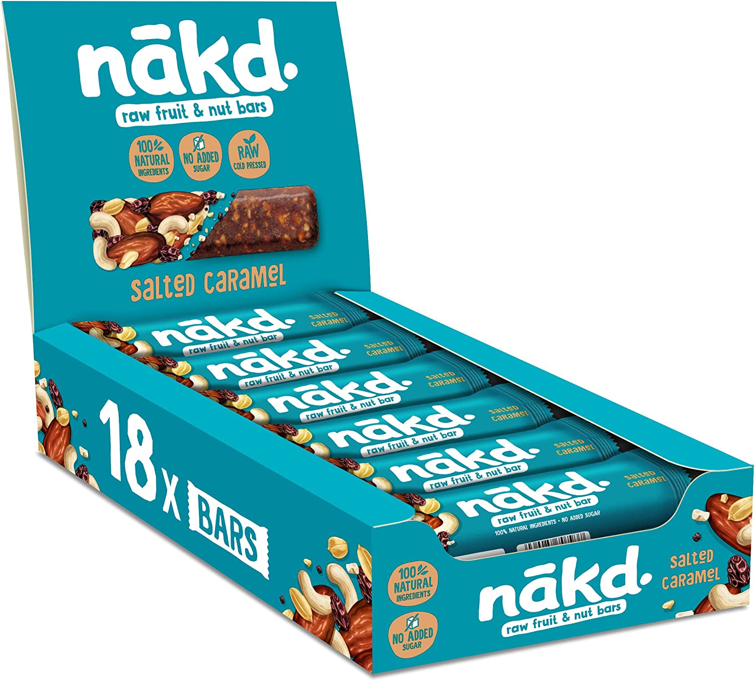 Nakd Salted Caramel Fruit & Nut Bars 18 x 35g - Out of Date