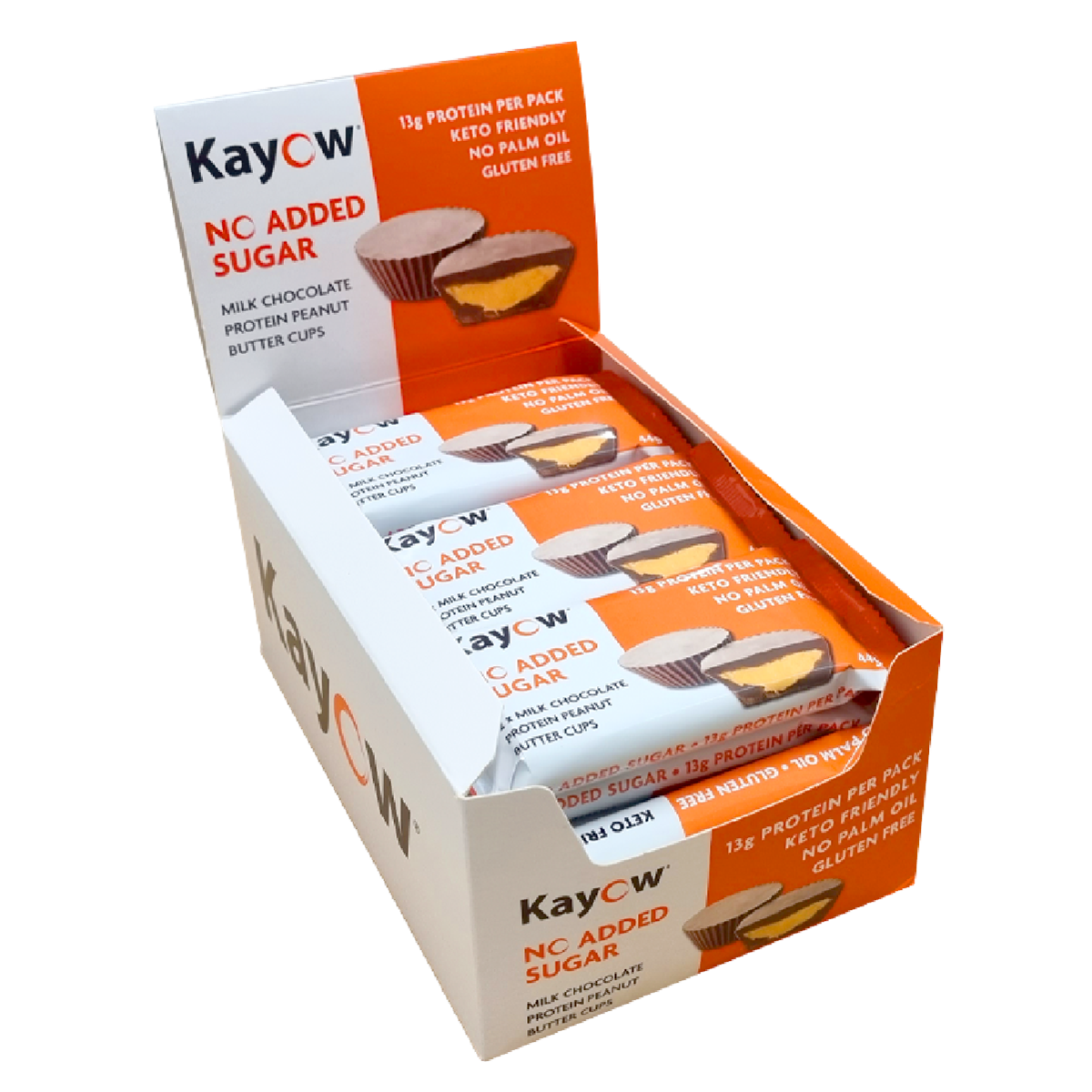 Kayow Nutrition High Protein No Added Sugar Peanut Butter Cups 12 x 44g