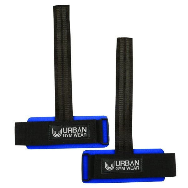 Urban Gym Wear Wrist Support Padded Lifting Straps - Blue - gymstop