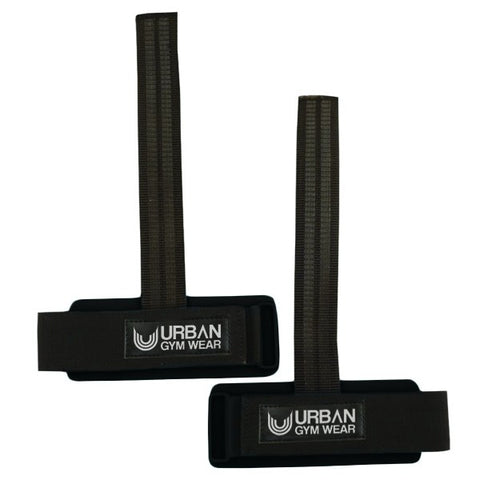 Urban Gym Wear Wrist Support Padded Lifting Straps - Black - gymstop